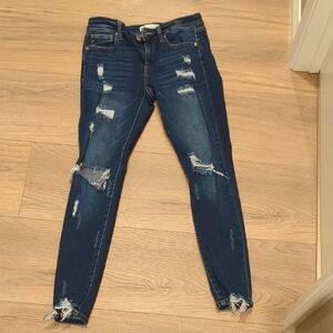 KanCan Dark Blue Distressed Skinny Jeans